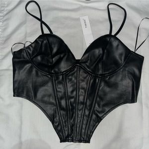Fashion Nova Leather Corset Top (L)